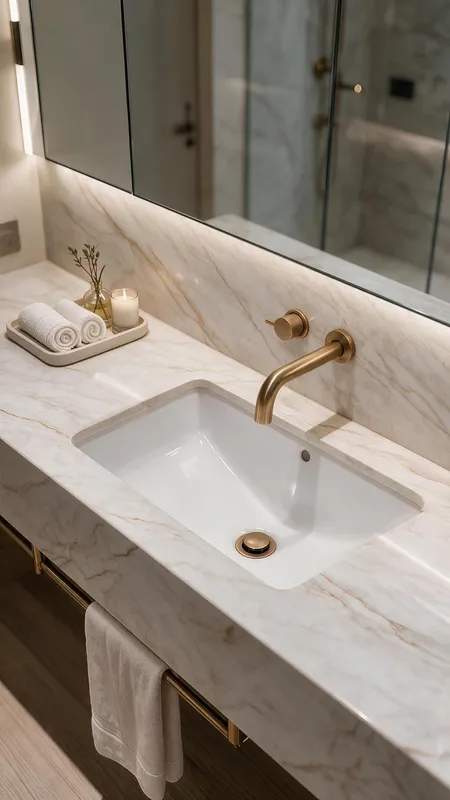 Concept render of a vanity top with an under-mount basin