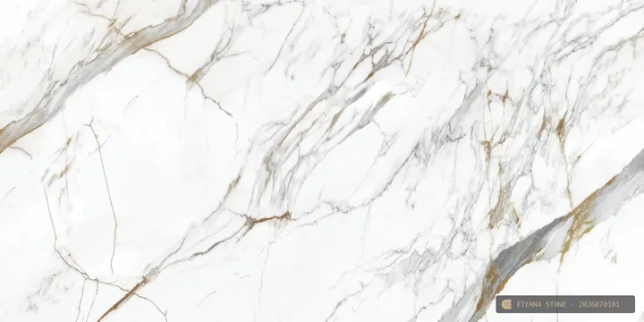 Sculpture White slab design, color code 2026070101